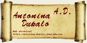 Antonina Dupalo vizit kartica